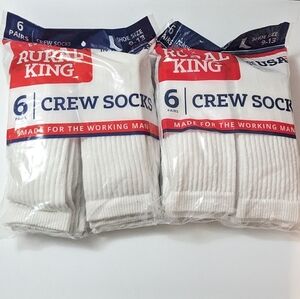Rural King White Crew Socks for Men - 6 Pack
